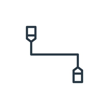 usb kablo ikonu vektörü bilgisayar donanımı kavramından. USB kablo düzenlenebilir felcin ince bir çizgisi. Web ve mobil uygulamalarda kullanmak için usb kablo doğrusal işareti, logo, yazdırma ortamı.