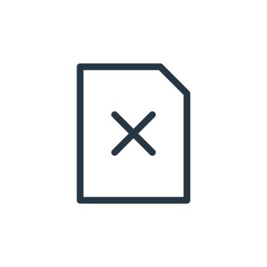 Dosya simgesi vektörünü iş konseptinden kaldır. Dosya düzenlenebilir vuruşunun ince çizgisi. Web ve mobil uygulamalar, logo ve yazdırma ortamlarında kullanmak için dosya doğrusal işaretini sil.