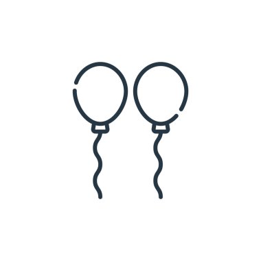 Olay konseptinden balon simgesi vektörü. Düzenlenebilir balonların ince çizgisi. balonlar web ve mobil uygulamalarda kullanmak için doğrusal işaret, logo, yazdırma ortamı.