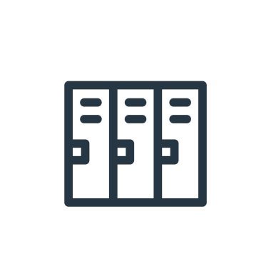 Dolaplar Amerikan futbolu konseptinin ikon taşıyıcısı. Düzenlenebilir felcin ince bir çizgisi. Web ve mobil uygulamalarda kullanmak için dolap doğrusal işareti, logo, yazdırma ortamı.