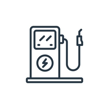 Ekoloji konseptinden ekolojik yakıt ikonu vektörü. Eko yakıtı düzenlenebilir vuruşunun ince çizgisi. Web ve mobil uygulamalarda kullanmak için eko yakıt doğrusal işareti, logo, yazdırma ortamı.