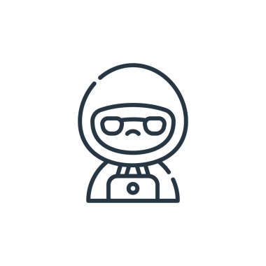 Siber güvenlik kavramından hacker ikon vektörü. Düzenlenebilir hacker vuruşunun ince bir çizgisi. Web ve mobil uygulamalarda kullanmak için hacker doğrusal işareti, logo, yazdırma ortamı.