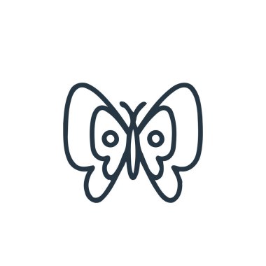 Bahar konseptinden kelebek ikonu vektörü. Kelebek inmesinin ince bir çizgisi. Web ve mobil uygulamalarda kullanmak için kelebek doğrusal işareti, logo, yazdırma ortamı.