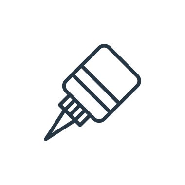 Okul ve eğitim hattı konseptindeki mürekkep simgesi vektörü. Düzenlenebilir mürekkep darbesinin ince çizgisi. Web ve mobil uygulamalarda kullanmak için mürekkep doğrusal işareti, logo, yazdırma ortamı.