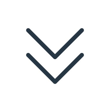 Ok kavramından simge vektörünü indir. Şevron 'un düzenlenebilir vuruşunun ince bir çizgisi. İnternet ve mobil uygulamalar, logo ve yazdırma ortamlarında kullanım için aşağı simge doğrusal işareti.