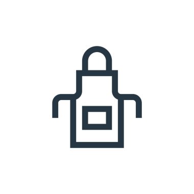 Anneler Günü konseptinden önlük ikonu vektörü. İnce çizgili önlük düzeltilebilir felç çizgisi. Web ve mobil uygulamalarda kullanmak için apron doğrusal işareti, logo, yazdırma ortamı.