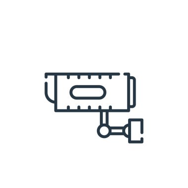 Açık arttırma konseptinden CCTV ikon vektörü. Düzenlenebilir inmenin ince bir çizgisi. Web ve mobil uygulamalarda kullanmak için ccTV doğrusal işareti, logo, yazdırma ortamı.
