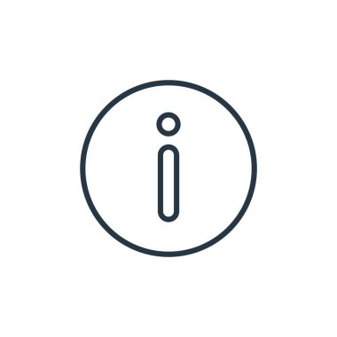 İletişim konseptinden bilgi simgesi vektörü. Düzenlenebilir inmenin ince bir çizgisi. Web ve mobil uygulamalarda kullanmak için bilgi doğrusal işareti, logo, yazdırma ortamı.