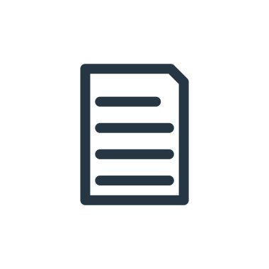 Okul konseptinden dosya simgesi vektörü. Dosya düzenlenebilir vuruşun ince çizgisi. web ve mobil uygulamalarda kullanmak için dosya doğrusal işareti, logo, yazdırma ortamı.