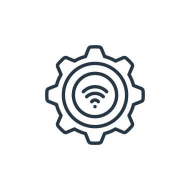 İnternet konseptinden akıllı teknoloji ikonu vektörü. Düzenlenebilir akıllı teknolojinin ince bir çizgisi. Web ve mobil uygulamalarda kullanmak için akıllı teknoloji doğrusal işareti, logo, yazdırma 