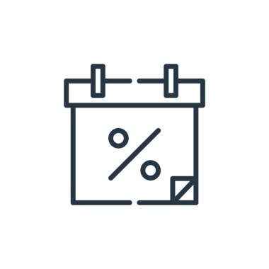 Pazartesi siber konseptindeki satış tarihi ikonu vektörü. İnce çizgili, düzenlenebilir felç çizgisi. Web ve mobil uygulamalarda kullanmak için satış tarihi doğrusal işareti, logo, yazdırma ortamı.