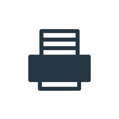 Yazıcı ve faks konseptindeki yazıcı aracı simgesi vektörü. Yazıcı aracının düzenlenebilir vuruşunun ince çizgisi. Web ve mobil uygulamalarda kullanmak için yazıcı aracı doğrusal işareti, logo, yazdırma ortamı.