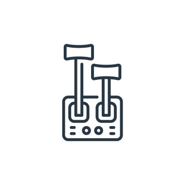 Havacılık konseptinden kaldıraç simgesi vektörünü kontrol et. Düzenlenebilir kontrol kolu vuruşunun ince çizgisi. Web ve mobil uygulamalar, logo ve yazdırma ortamlarında kullanmak için kaldıraç doğrusal işaretini kontrol et.