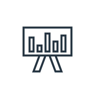 İş konseptinden grafik ikon vektörü. İnce çizgili düzenlenebilir felç çizgisi. Web ve mobil uygulamalarda kullanmak için grafik doğrusal işareti, logo, yazdırma ortamı.