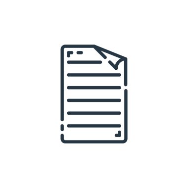 belge konseptinden belge ikonu vektörü. Düzenlenebilir felcin ince çizgisi. dokümanlar web ve mobil uygulamalarda kullanmak için doğrusal imza, logo, yazdırma ortamı.