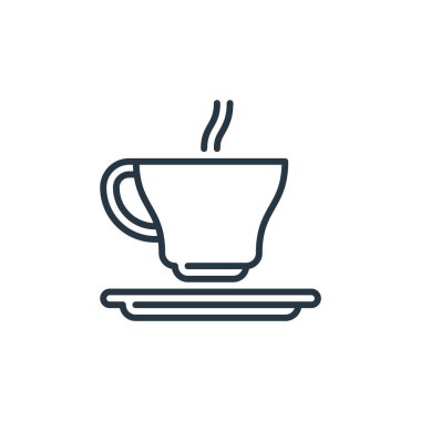 Kutlama konseptinden çay ikonu vektörü. Düzenlenebilir çay vuruşunun ince bir çizgisi. Web ve mobil uygulamalarda kullanmak için çay doğrusal işareti, logo, yazdırma ortamı.