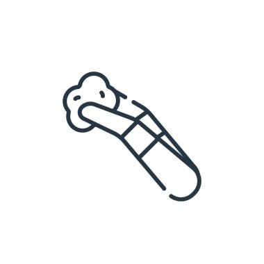 Dişçi konseptinden cımbız ikonu vektörü. Düzenlenebilir cımbız darbesinin ince çizgisi. Web ve mobil uygulamalarda kullanmak için cımbız doğrusal işareti, logo, yazdırma ortamı.