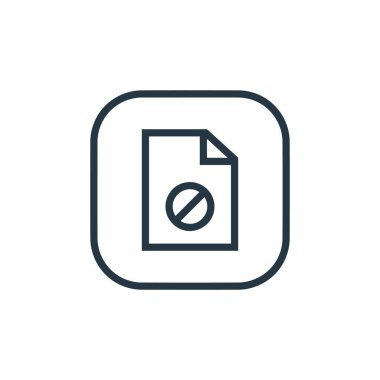 Dosya ve dizin konseptinden dosya simgesi vektörünü sil. Silinebilen dosya darbesinin ince çizgisi. Web ve mobil uygulamalar, logo ve yazdırma ortamlarında kullanmak için dosya doğrusal işaretini sil.