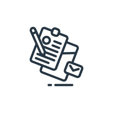 Tasarım araçları kavramından kırtasiye simgesi vektörü. Düzenlenebilir kırtasiye felcinin ince bir çizgisi. Web ve mobil uygulamalarda kullanmak için kırtasiye doğrusal işareti, logo, yazdırma ortamı.