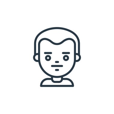 Çocuk avatarları konseptinden erkek ikon vektörü. Düzenlenebilir erkek felcinin ince bir çizgisi. Web ve mobil uygulamalarda kullanmak için çocuk doğrusal işareti, logo, yazdırma ortamı.