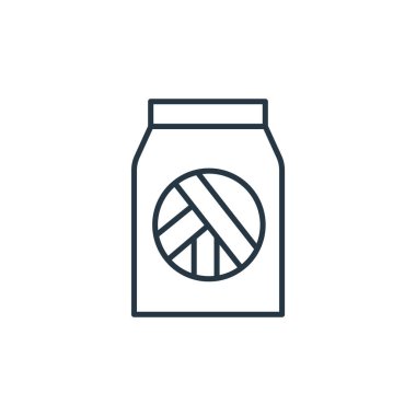 Dikiş konseptinden iplik topu ikonu vektörü. Yün yumağı vuruşunun ince bir çizgisi. Web ve mobil uygulamalarda kullanmak için iplik topu doğrusal işareti, logo, yazdırma ortamı.