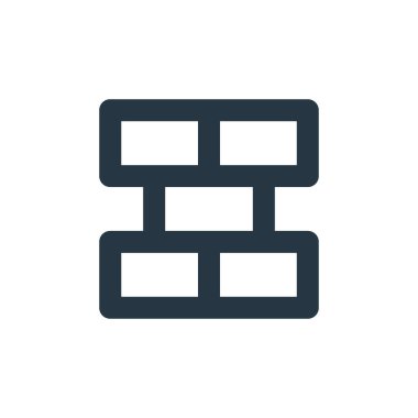 Güvenlik duvarı ikon vektörü. Firewall düzenlenebilir felcin ince bir çizgisi. Web ve mobil uygulamalarda kullanmak için güvenlik duvarı doğrusal işareti, logo, yazdırma ortamı.