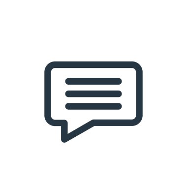 Arayüz kavramından sohbet simgesi vektörü. Düzenlenebilir konuşmanın ince bir çizgisi. Web ve mobil uygulamalarda kullanmak için sohbet doğrusal işareti, logo, yazdırma ortamı.