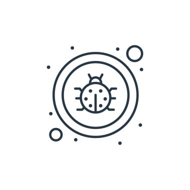 Web sunucu kavramından bir hata simgesi vektörü. Böcek inmesinin ince bir çizgisi. Web ve mobil uygulamalarda kullanmak için hata doğrusal işareti, logo, yazdırma ortamı.