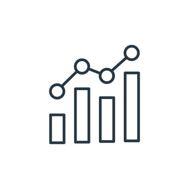 Finans kavramından grafik simgesi vektörü. Grafik düzenlenebilir vuruşun ince çizgisi. Web ve mobil uygulamalarda kullanmak için grafik doğrusal işareti, logo, yazdırma ortamı.