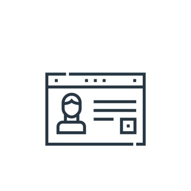 Ehliyet ikonu sürüş okulu konseptinden. Sürücü ehliyetinin düzenlenebilir vuruşunun ince çizgisi. Web ve mobil uygulamalarda kullanmak için sürücü belgesi doğrusal işareti, logo, yazdırma ortamı.