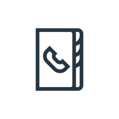Çağrı merkezi servis konseptinden telefon rehberi ikon vektörü. Düzenlenebilir telefon rehberinin ince çizgisi. Web ve mobil uygulamalarda kullanmak için telefon rehberi doğrusal işareti, logo, yazdırma ortamı.