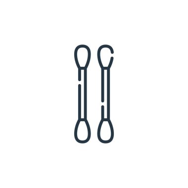 Pamuk tomurcukları, rutin hijyen konseptinden ikon taşıyıcıdır. Pamuk tomurcuklarının düzenlenebilir darbelerinin ince çizgisi. Web ve mobil uygulamalarda kullanmak için pamuk tomurcukları doğrusal işareti, logo, yazdırma ortamları.