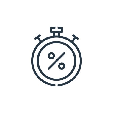 Pazartesi siber konseptinden kronometre ikon vektörü. Kronometre düzenlenebilir felcin ince bir çizgisi. Web ve mobil uygulamalarda kullanmak için kronometre doğrusal işareti, logo, yazdırma ortamı.