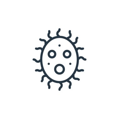 Mikroorganizma konseptinden bakteri simgesi vektörü. Düzenlenebilir bakteri felcinin ince çizgisi. Web ve mobil uygulamalarda kullanmak için bakteri doğrusal işareti, logo, yazdırma ortamı.