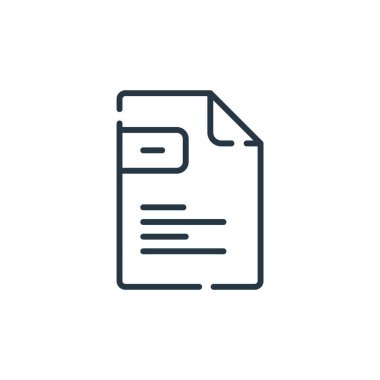 programlama kavramından dosya simgesi vektörü. Dosya düzenlenebilir vuruşun ince çizgisi. web ve mobil uygulamalarda kullanmak için dosya doğrusal işareti, logo, yazdırma ortamı.