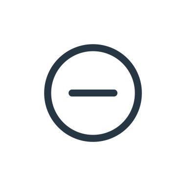 Kullanıcı arayüzü kavramından simge vektörü eksildi. Eksi düzenlenebilir felcin ince bir çizgisi. Web ve mobil uygulamalarda kullanım için doğrusal işaret, logo, yazdırma ortamı.