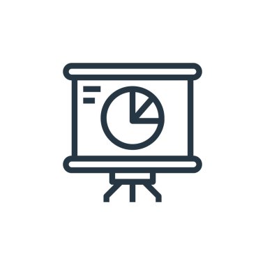 Pazarlama seosu iş konseptindeki istatistik ikonu vektörü. Düzenlenebilir inme istatistiklerinin ince çizgisi. Web ve mobil uygulamalarda kullanım için istatistikler doğrusal işareti, logo, yazdırma ortamı.