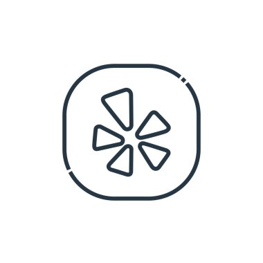 Sosyal medya logoları konseptinden yelp simgesi vektörü. Yelp düzenlenebilir felcin ince bir çizgisi. Web ve mobil uygulamalarda kullanım için yelp doğrusal işareti, logo, yazdırma ortamı.