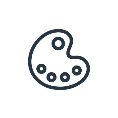 Eğitim konseptindeki palet simgesi vektörü. Palet düzenlenebilir felcin ince bir çizgisi. Web ve mobil uygulamalarda kullanmak için palet doğrusal işareti, logo, yazdırma ortamı.