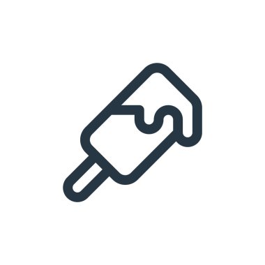 Ice Pop pop konseptinden bir ikon vektörü. Buz parçasının ince çizgisi düzenlenebilir vuruşları. Web ve mobil uygulamalarda kullanmak için buz pop lineer işareti, logo, yazdırma ortamı.