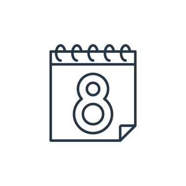 Kadınlar Günü konseptinin ikon vektörü. Düzenlenebilir kadın felcinin ince bir çizgisi. Web ve mobil uygulamalar, logo ve yazdırma ortamlarında kullanım için kadınlar günü doğrusal işareti.