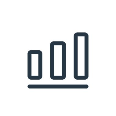 İş konseptindeki bar grafik ikonu vektörü. Düzenlenebilir inme çizelgesinin ince çizgisi. Web ve mobil uygulamalar, logo ve yazdırma ortamlarında kullanmak için bar çizelgesi çizelgesi işareti.