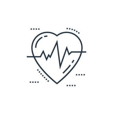 Kalp atışı ikon vektörü hücrelerin organları ve tıbbi kenevir konsepti. Düzenlenebilir kalp çarpıntısının ince bir çizgisi. Web ve mobil uygulamalar, logo ve yazdırma ortamlarında kullanım için kalp atışı doğrusal işareti.