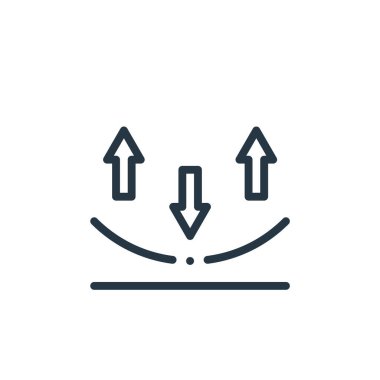 Kumaş konseptindeki elastik ikon vektörü. Esnek düzenlenebilir felcin ince bir çizgisi. Web ve mobil uygulamalarda kullanmak için elastik doğrusal işaret, logo, yazdırma ortamı.