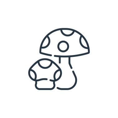 Bahar konseptinden mantar ikonu vektörü. Düzenlenebilir mantar felcinin ince bir çizgisi. Web ve mobil uygulamalarda kullanmak için mantar doğrusal işareti, logo, yazdırma ortamı.