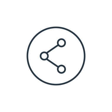 Genel kavramdaki simge vektörünü paylaş. Düzenlenebilir vuruşun ince çizgisi. Web ve mobil uygulamalarda kullanmak için doğrusal işareti paylaş, logo, yazdırma ortamı.