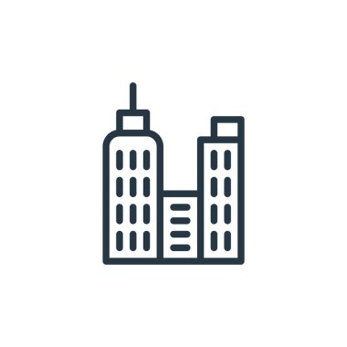 Ofis konseptinde çalışırken ofis imajı oluşturma vektörü. Ofis inşaatının ince bir çizgisi, düzenlenebilir felç. Web ve mobil uygulamalarda kullanım için ofis oluşturma doğrusal işareti, logo, yazdırma 