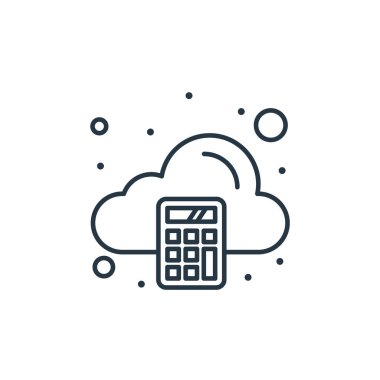 Vergi konseptindeki hesap ikonu vektörü. Hesap değiştirilebilir felcin ince bir çizgisi. Web ve mobil uygulamalarda kullanım için hesap doğrusal işareti, logo, yazdırma ortamı.