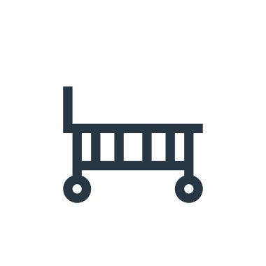 Tıbbi konseptten yatak ikonu vektörü. Düzenlenebilir felcin ince bir çizgisi. yatak doğrusal işareti web ve mobil uygulamalarda kullanım için, logo, yazdırma ortamı.