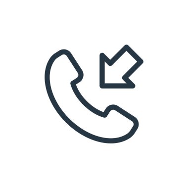 İş ve ofis konseptinden ikon vektörü geliyor. İnce çizgili çizgili düzenlenebilir arama çizgisi. Web ve mobil uygulamalarda kullanım için gelen doğrusal çağrı işareti, logo, yazdırma ortamı.